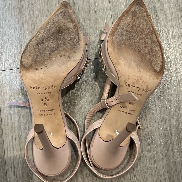 Kate Spade Lydia nude/blush pink studded heels 6.5 (fits like 6) - Picture 4 of 7